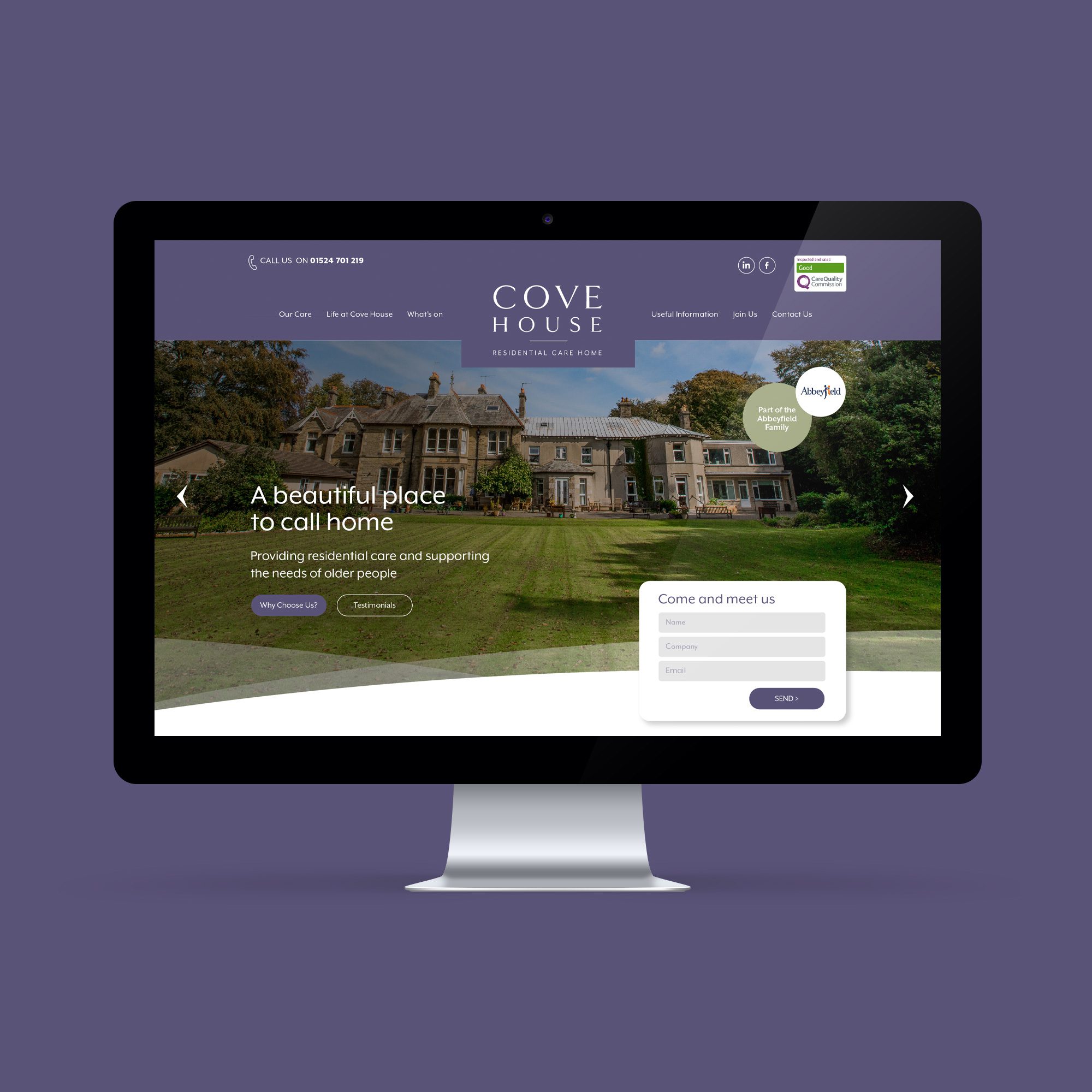 New brand identity and website design for Cove House residential home in Silverdale, Lancashire