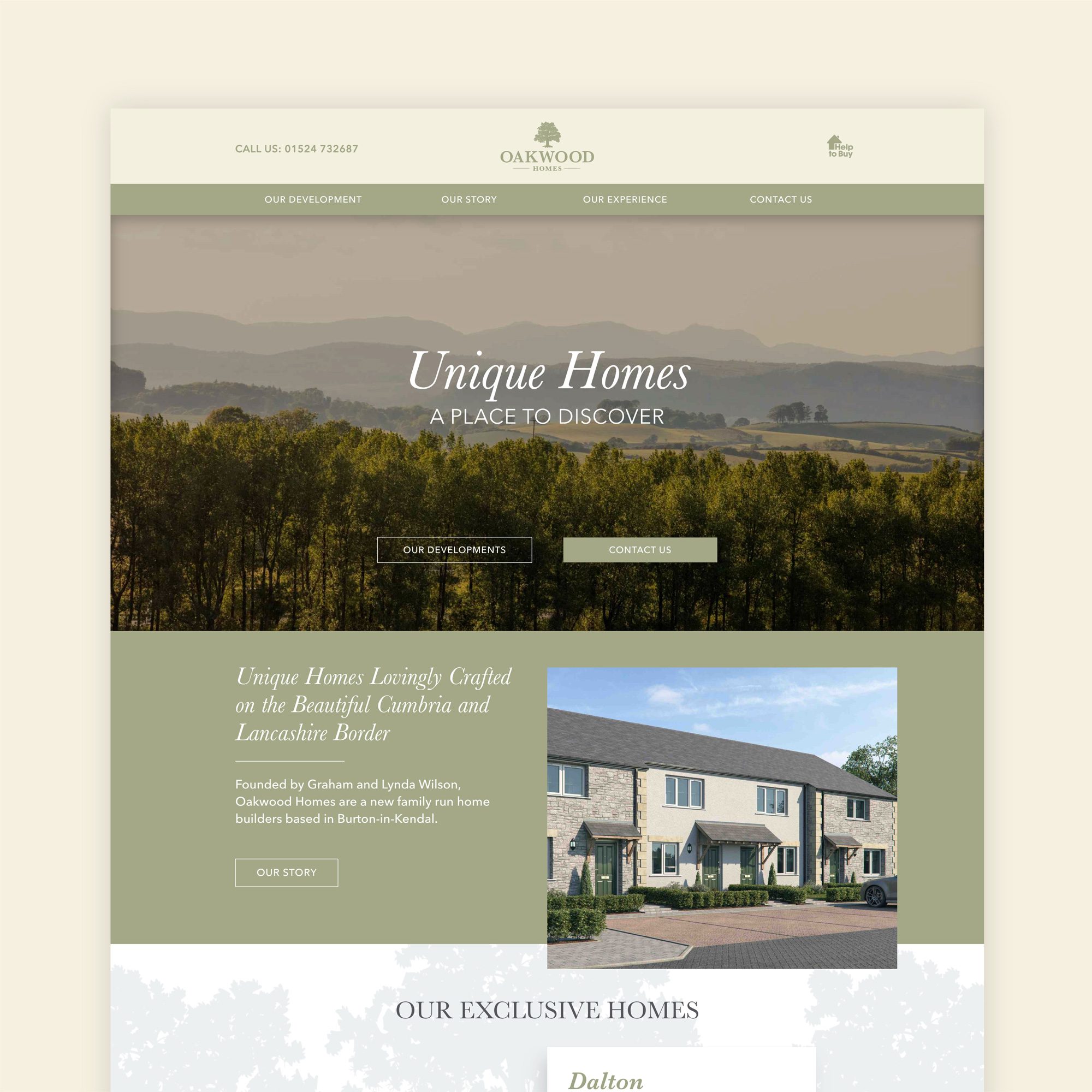 New brand identity and website design for Oakwood Homes in Lancashire